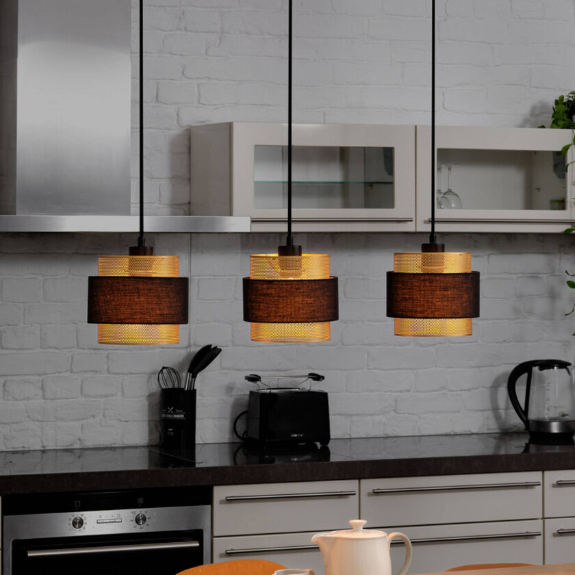 OSRAM hengelampe Decor Hornet, 3 lyskilder, svart/gull