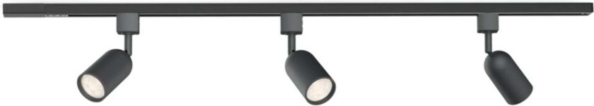 EasyLink Shea spotskinne med 3 spotter - 1 meter - Svart