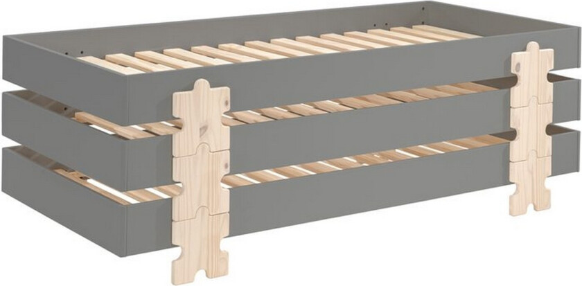 Seng Modulo med puslespillbiter som ben Grå, 3 - Grå, 3