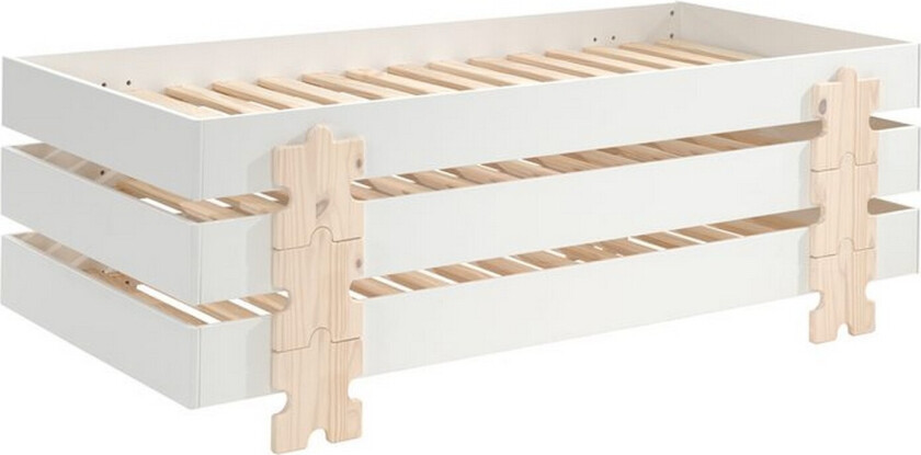 Seng Modulo med puslespillbiter som ben Hvit, 3 - Hvit, 3