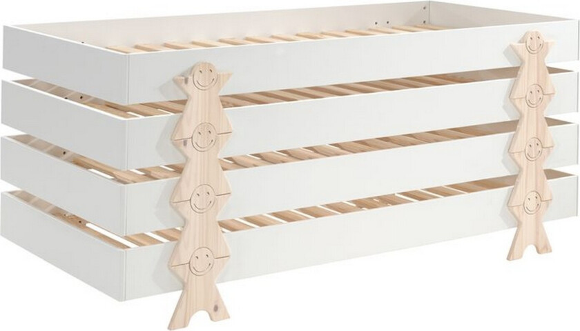 Seng Modulo med smilefjes ben Hvit, 4 - Hvit, 4