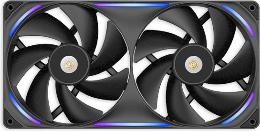 F280X - Kabinettvifte - 140mm - Svart med RGB LED-lys - 41 dBA