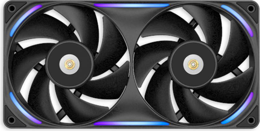 F240X - Kabinettvifte - 240mm - Svart med RGB LED-lys - 41 dBA