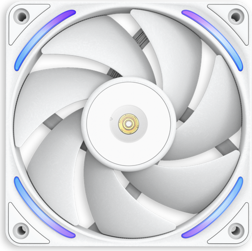 F120X - Kabinettvifte - 120mm - Hvit med RGB-lys - 41 dBA