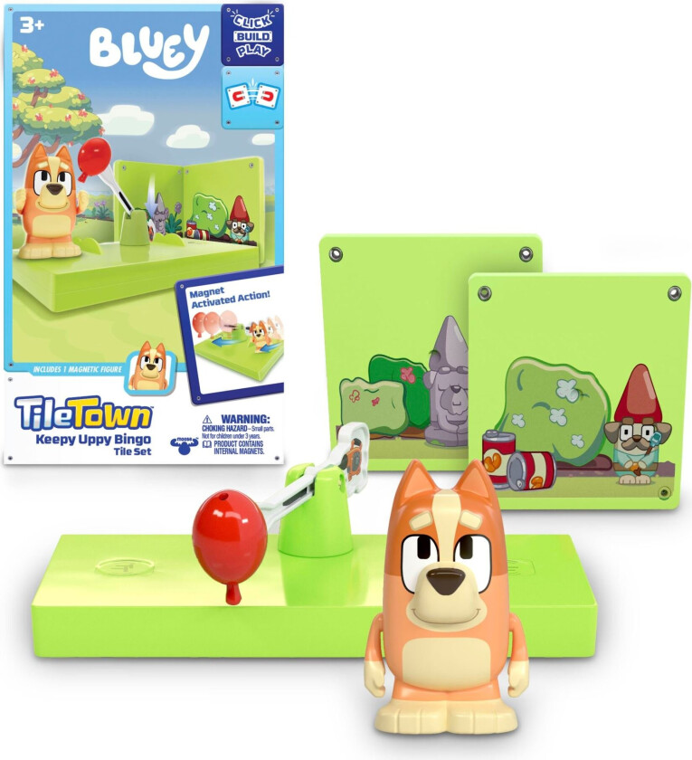 Tile Town -Bluey Magnetiske Mini Legesæt - Keepy Uppy Bingo Tile Set