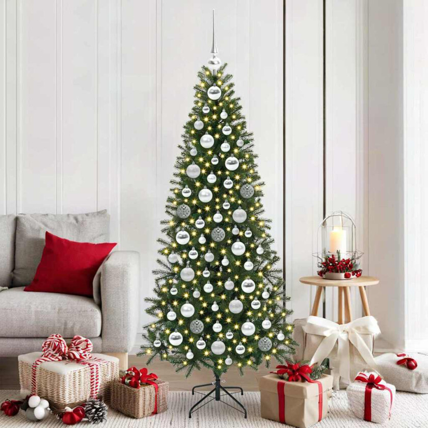 Julekule Sett med 300 LED 120 pcs sølv Plast