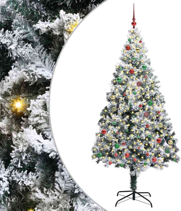 Kunstig juletre grønn 210 x 135 cm PVC og Stål og Plast