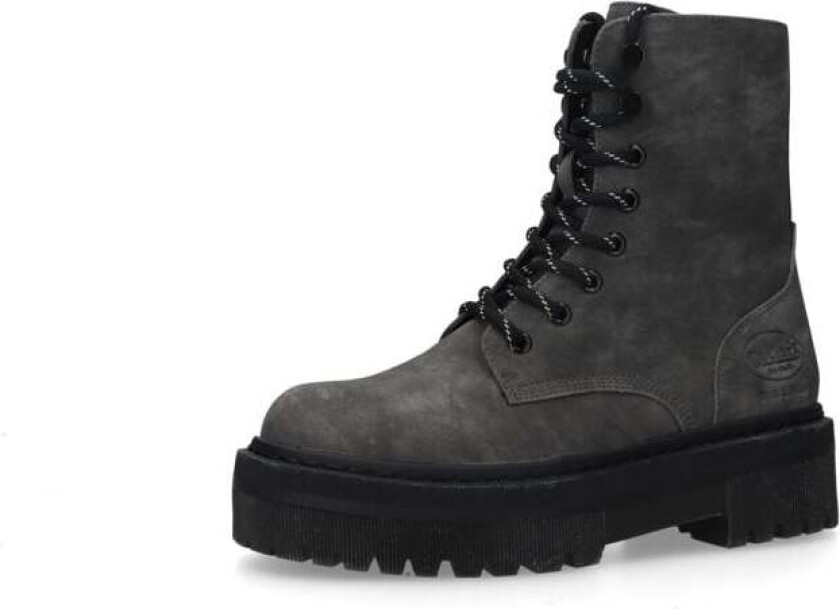Boot - Lace-Up Boots - EU37 til EU42 - Damer - mørkegrå-svart