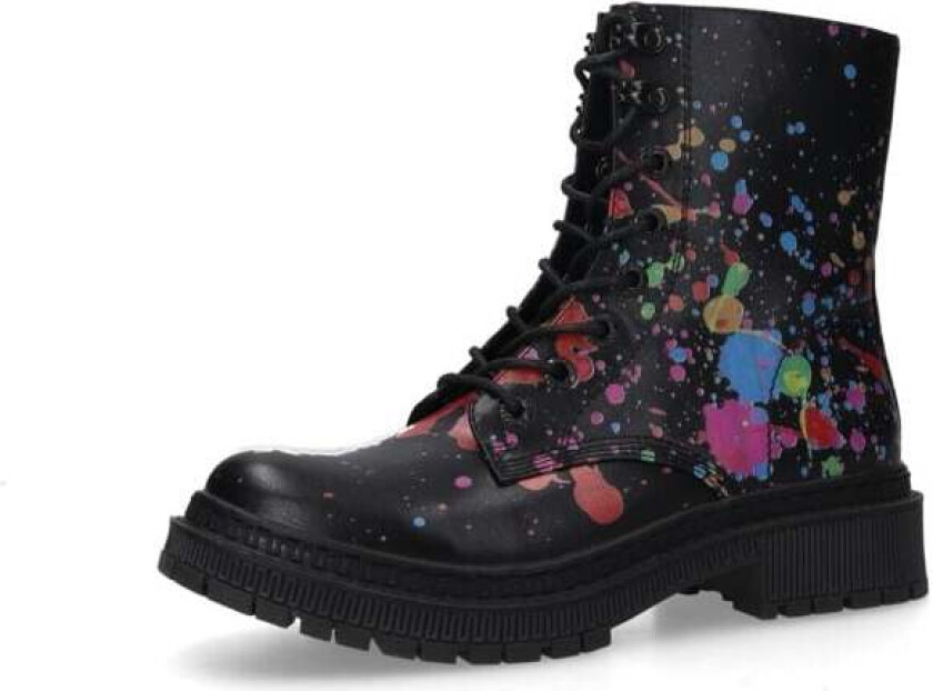 Boot - Lace-Up Boots - EU36 til EU42 - Damer - svart-rød