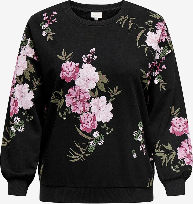 Collegegenser carWanted L/S Aop Flowers Sweat Jrs - Svart