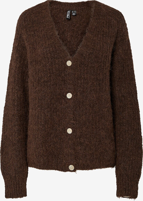 Kardigan pcLeo LS V-neck Knit - Brun