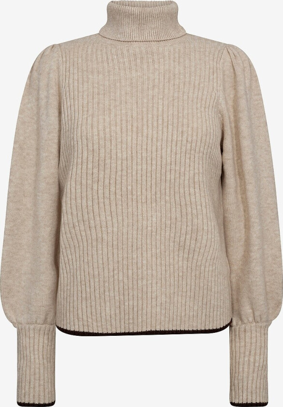 Genser ccRow Puff Rib Roll Neck - Beige