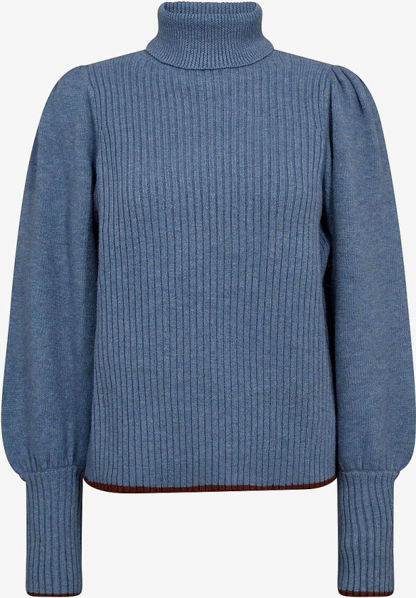 Bilde av Genser ccRow Puff Rib Roll Neck - Blå