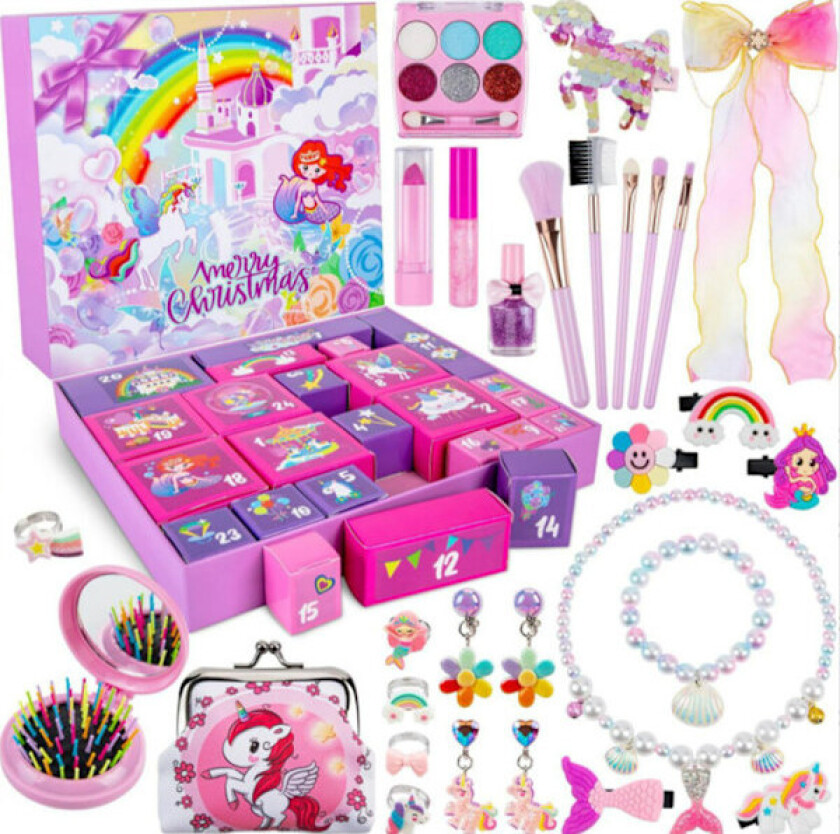 Adventskalender for jenter - Enhjørninggaver til jenter Adventskalender 24 dager Overraskelsesgaver Beste gaver til døtre, barnebarn