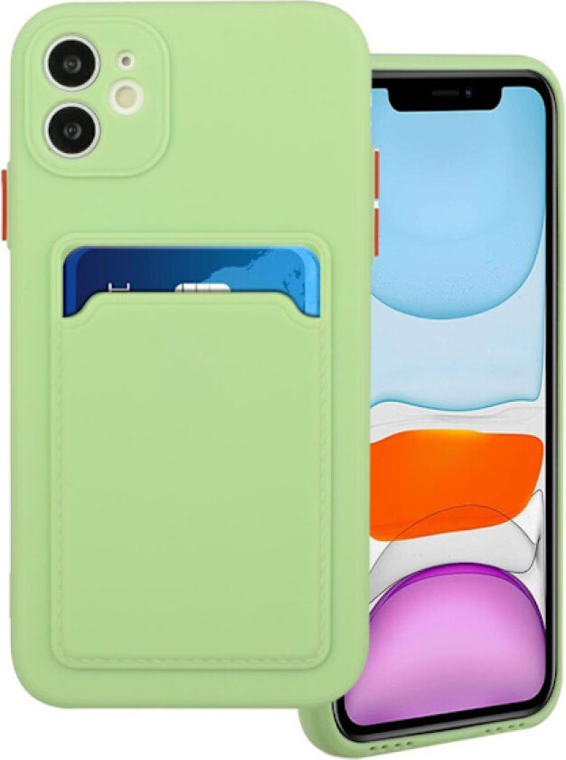Card Holder Deksel til iPhone 12 - Lysegrønn