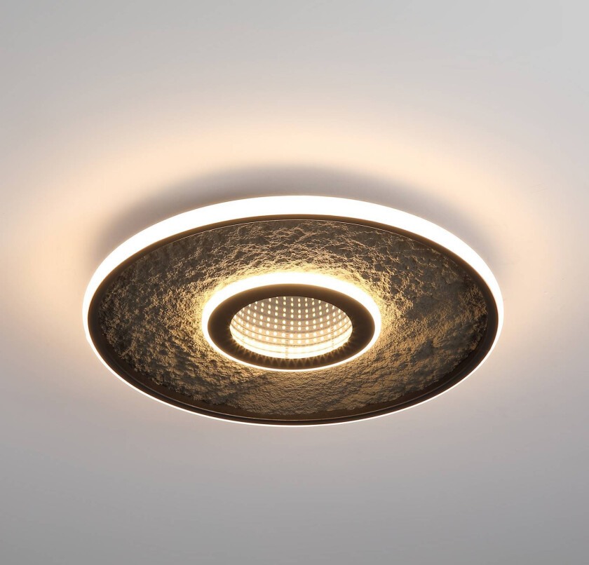 LED-taklampe Lumadisc, svart, Ø 41 cm, metall/silikon