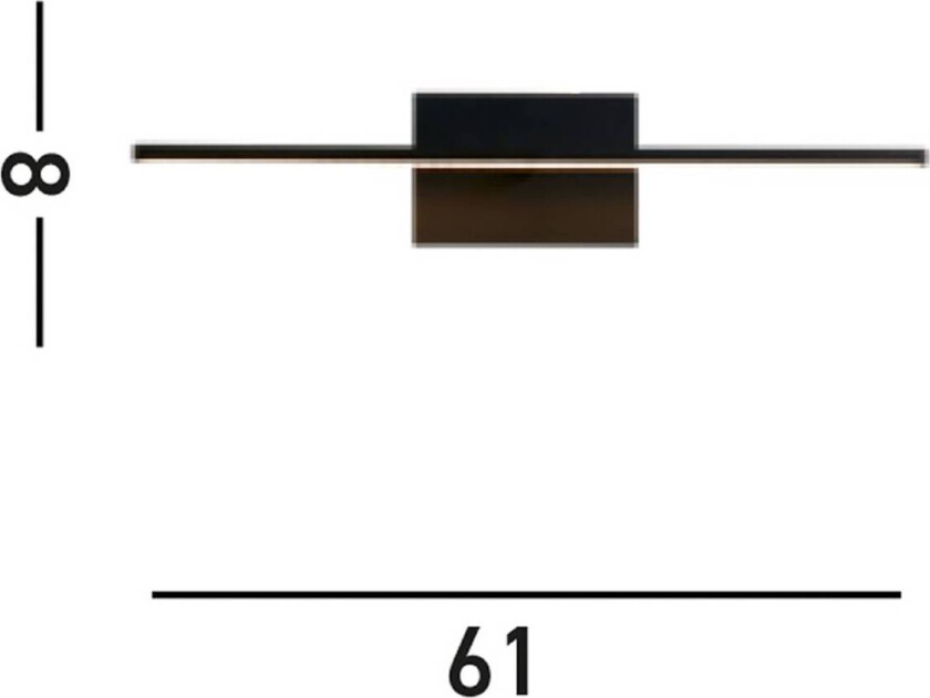 LED-vegglampe til bad Amalfi, matt svart, bredde 61 cm, stål