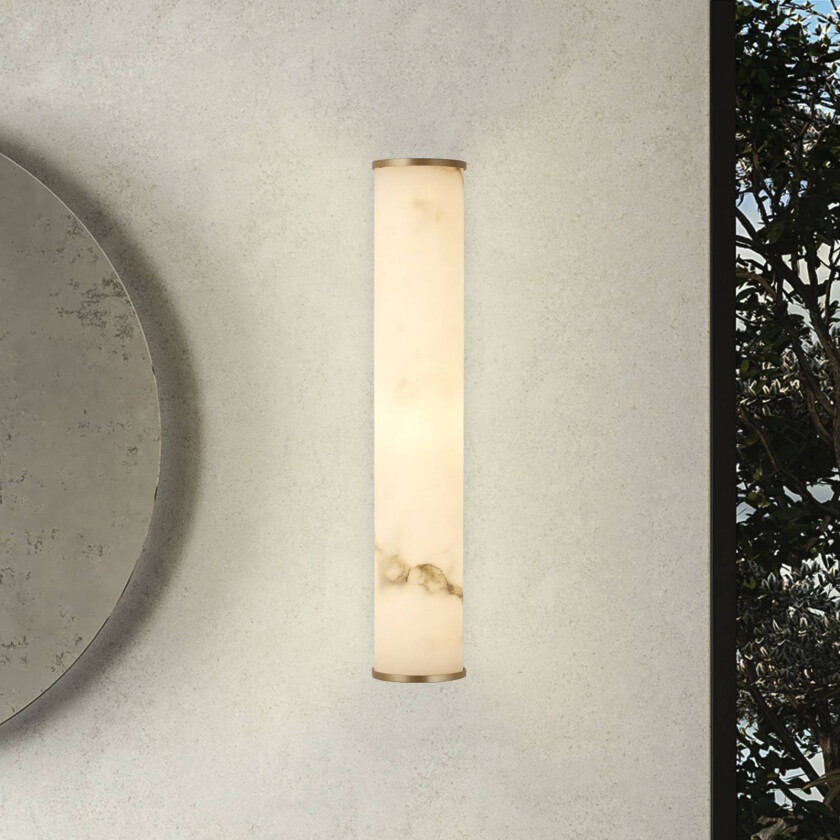 LED-vegglampe til bad Wales, gull/marmorert, 35 cm stål/harpiks