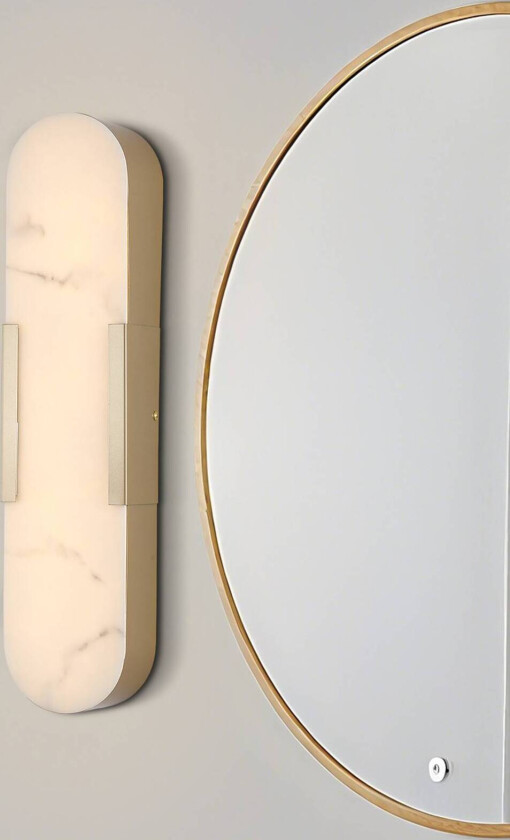 LED-vegglampe til bad Opaline Høyde 50 cm gullfarget metall/harpiks