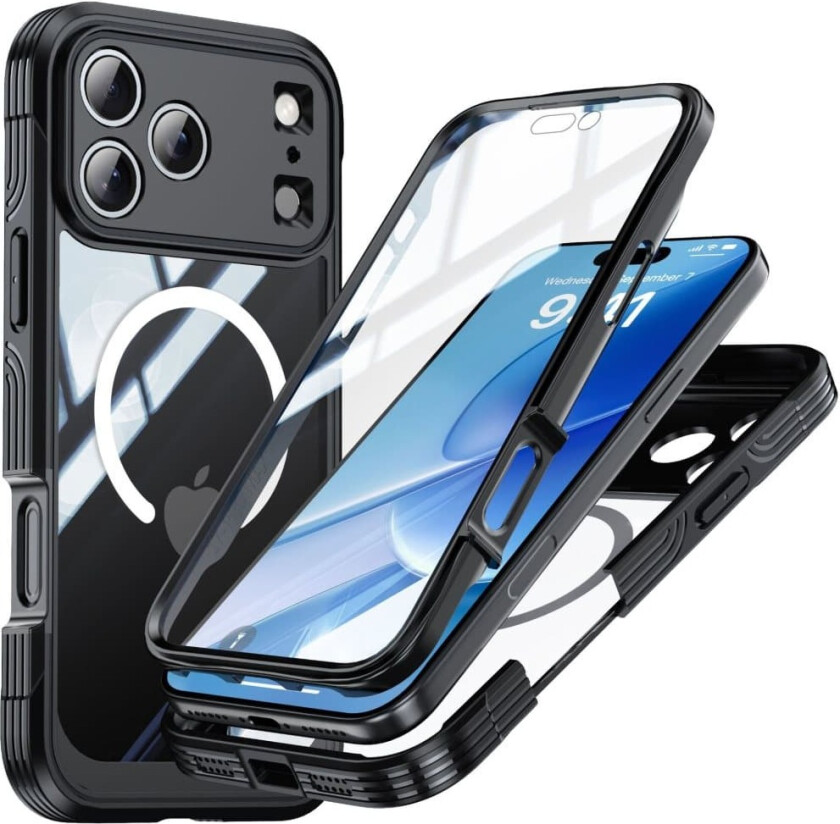 INF 9H Herdet Glass Tri-Proof Deksel Kompatibelt med iPhone 17 Pro Max - Magnetisk, Støtsikkert og Vanntett