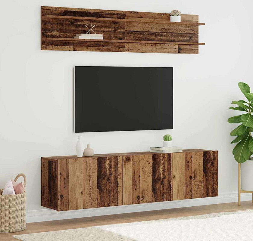 TV Enheter Veggmontert 6 pcs Gammelt tre Konstruert tre