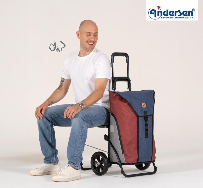 Blå Andersen Komfort Oli P trillebag med stol