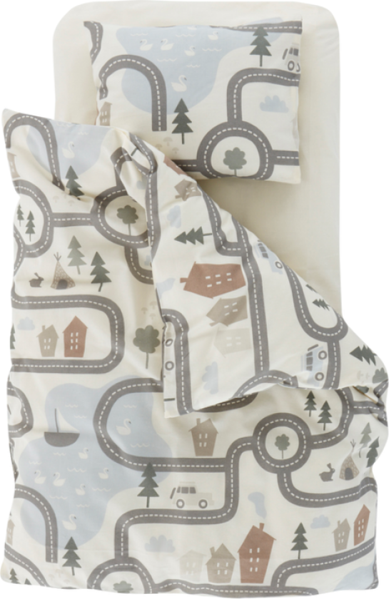 ALVIN BABY sengesett og laken vogn/vugge - økologisk Multi