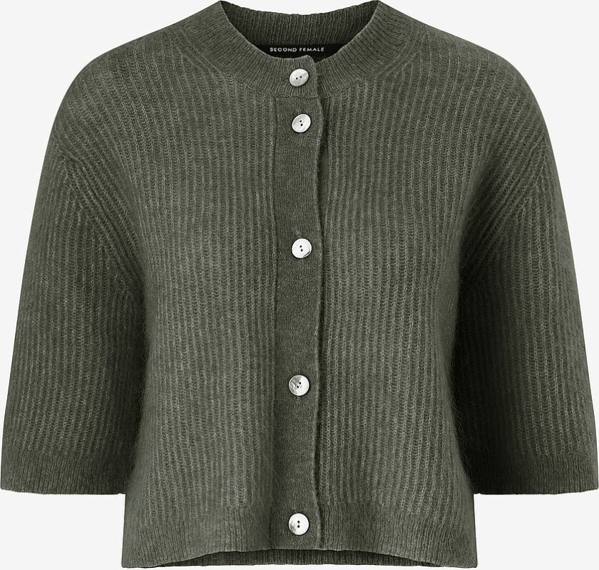 Kardigan Andrea Knit Rib Cardigan - Grønn