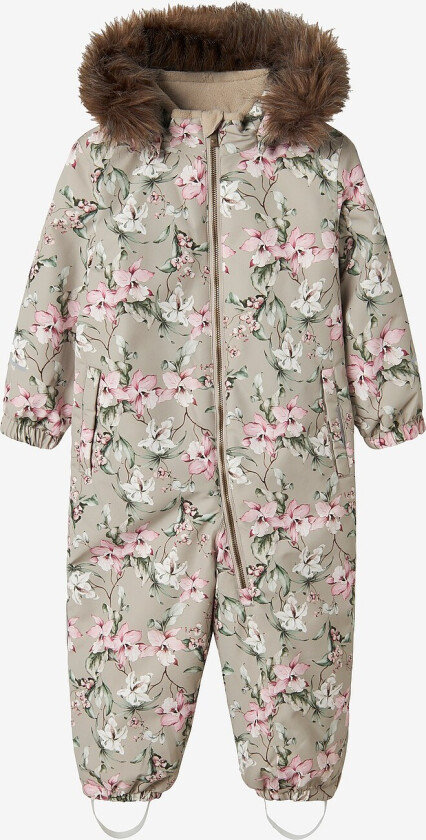 Vinter-overall nmfSnow10 Suit Aop - Grå