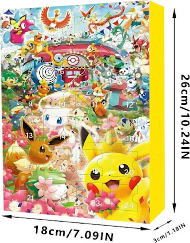 pocket monster Adventskalenderboks 24 deler Juleblindsboks