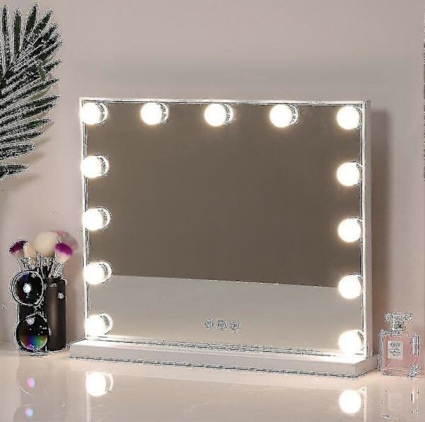 52x42cm Hollywood Sminkespeil Med 14 LED-Lys Newway (Kun Pære) 2023 Hot 2024 Ny