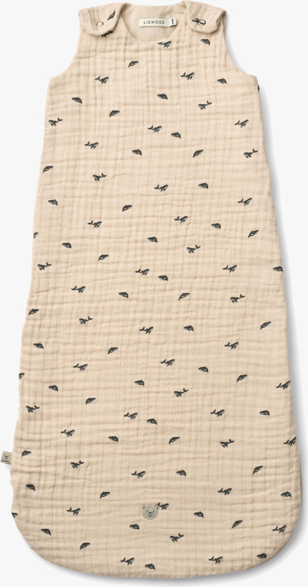 Flora Sovepose Str 56-68, Mini Whale/Sandy - Sengetilbehør - Bomull