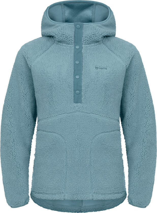 Women's Soft Pile Fleece Hoodie Stone Blue