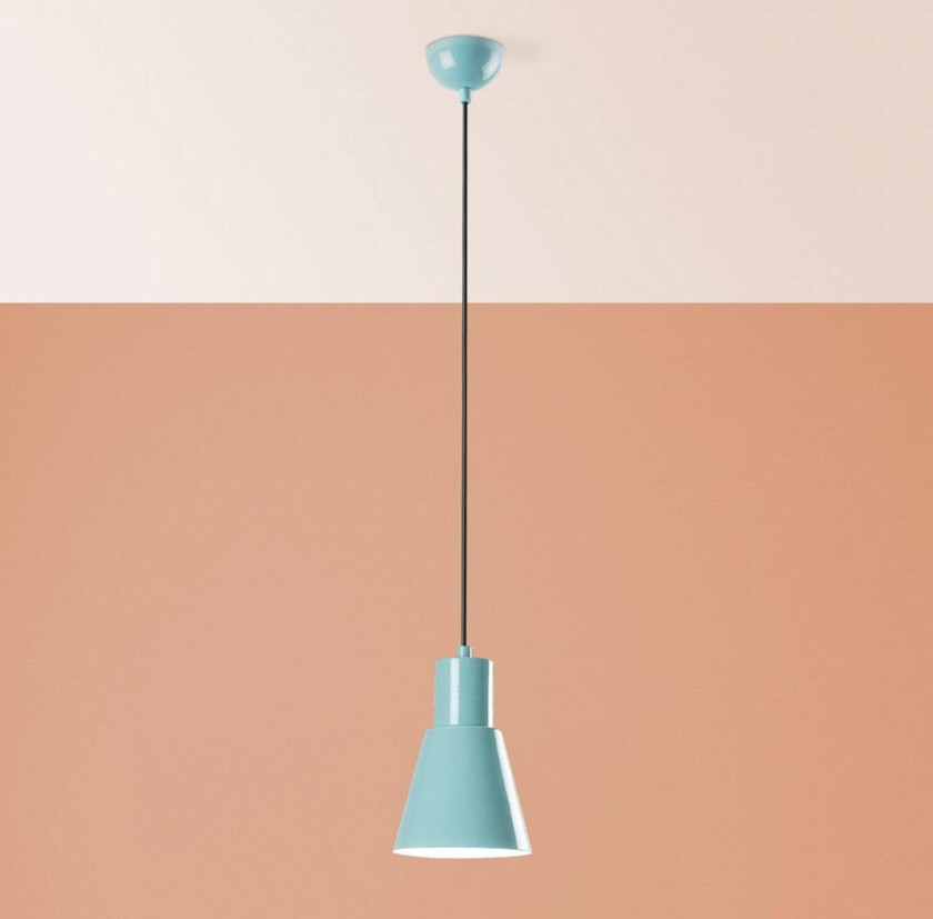 Hengelampe Konikkem, turkis, metall, Ø 14 cm, E27