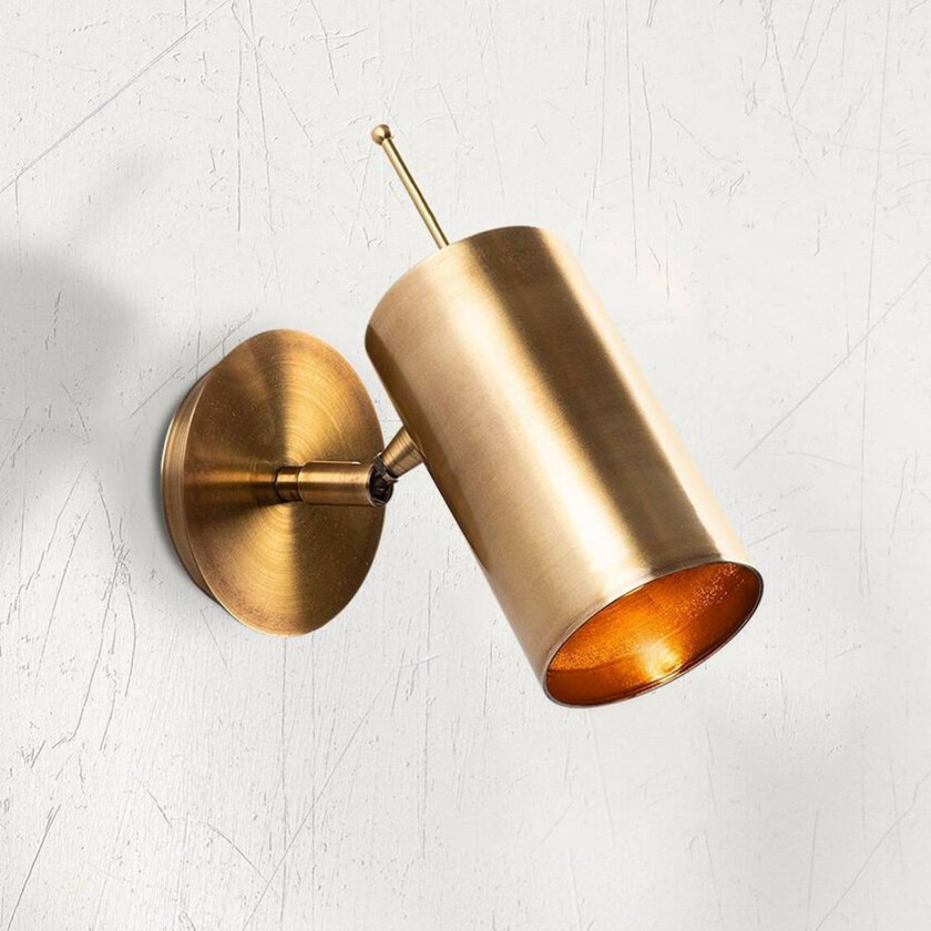 Vegglampe Kem, messing, metall, høyde 23 cm, E27