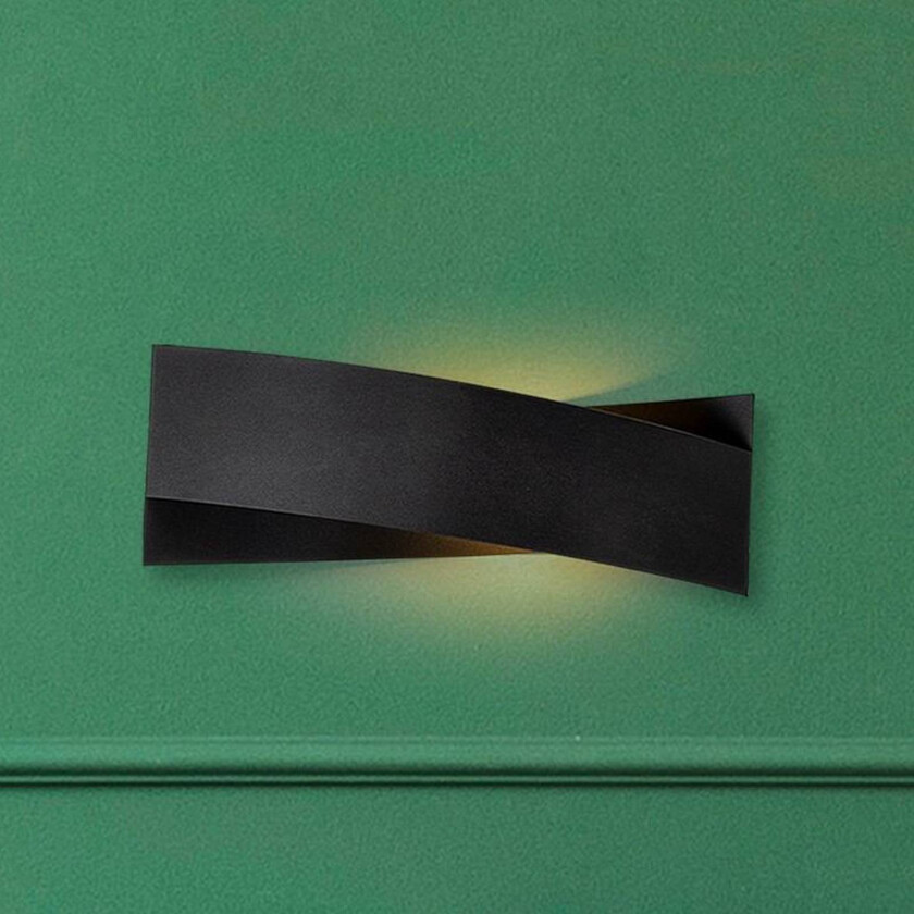 Vegglampe Tadhg, svart, metall, 35 cm bred, G9