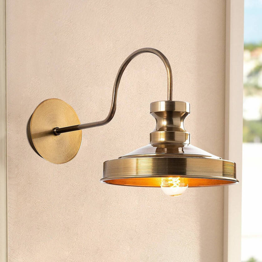 Vegglampe Berceste, gull, metall, høyde 23 cm, E27