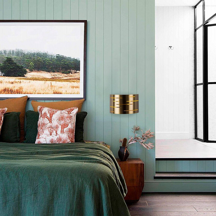 Vegglampe Oisin, gull, metall, høyde 22 cm, E27