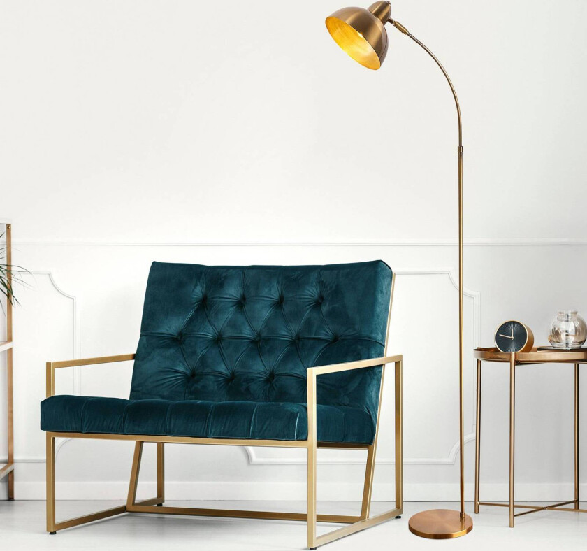 Gulvlampe Varzan, gull, metall, høyde 162 cm, E27