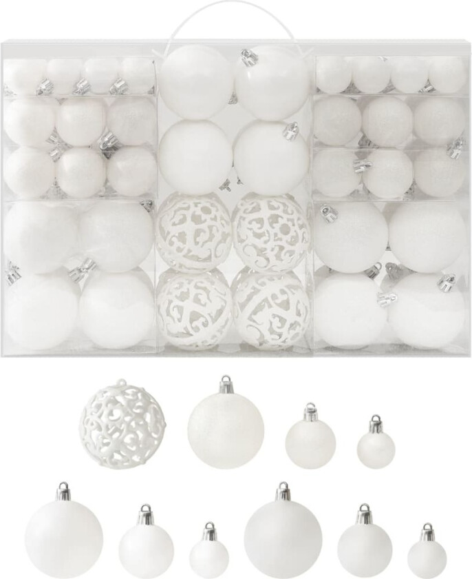 Bilde av Julekulesett 100 deler hvit