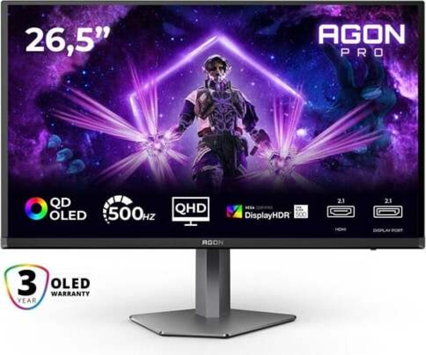 26.5" AOC AGON PRO AG276QKD2 - AG6 Series - OLED monitor - QHD - 27" - HDR