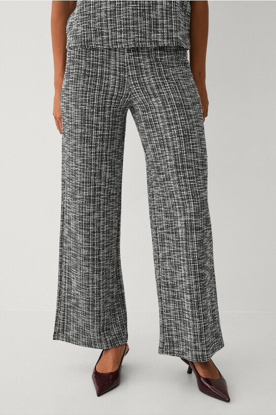 Bukser med bouclé-struktur - Svart