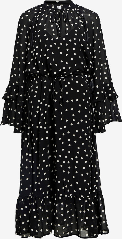 Kjole objGina L/S RE Long Dress E WI 25 - Svart