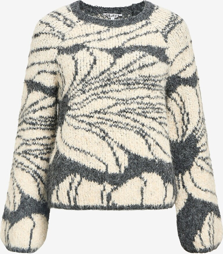 Pullover objJuline L/S Knit - Grå