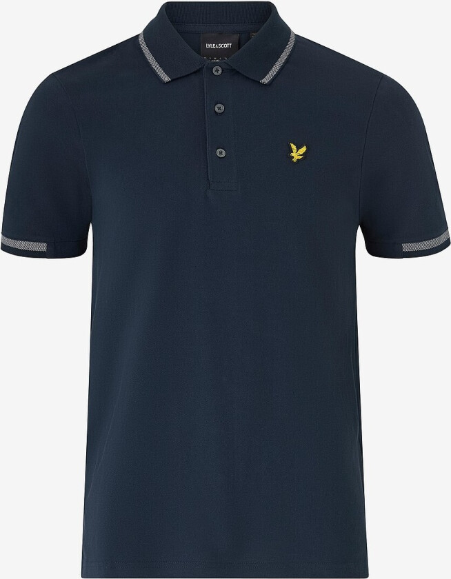 Pologenser Birdseye Half Tipped Polo - Blå