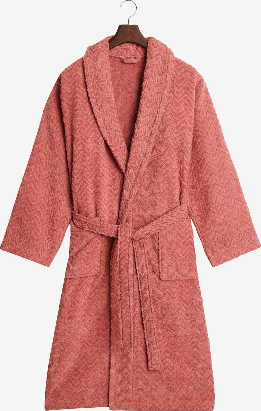 Morgenkåpe Jacquard Herringbone - Rød