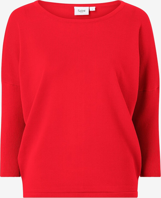 Genser med ribbet erme - Rød