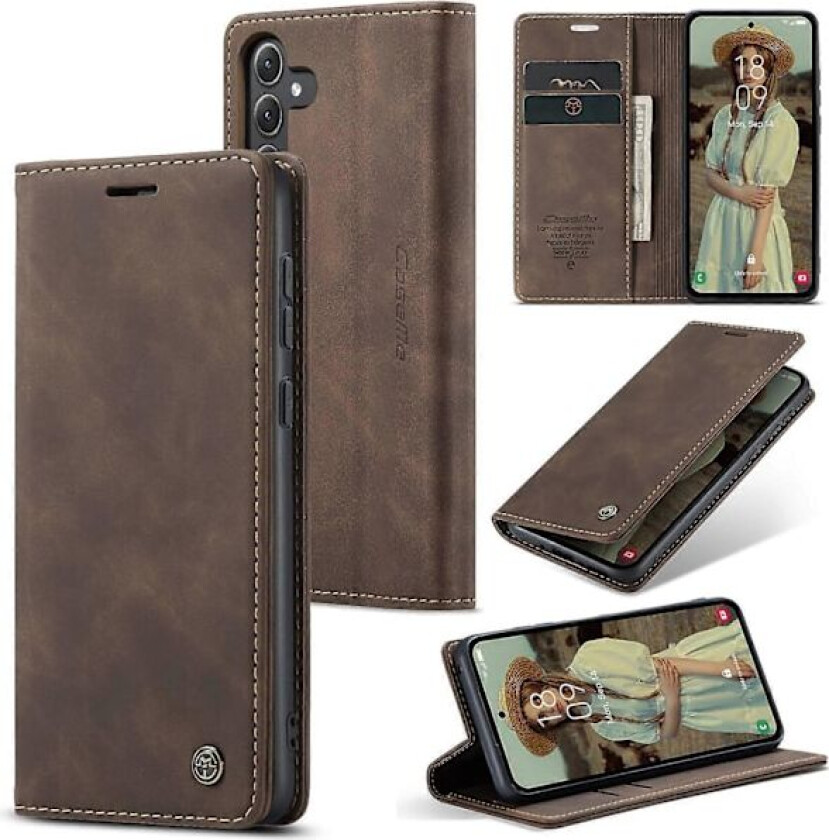 CASEME 013-serien for Samsung Galaxy A35 5G deksel stativ magnetisk PU-lær telefondeksel