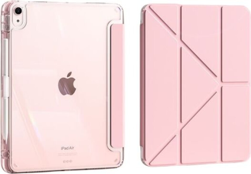 iPad Air 6/7 Deksel (2025/2024), iPad Air 6/7 11\" Deksel med Blyantholder, Klar Gjennomsiktig Bakside Støtsikkert Stativ Nettbrett Deksel