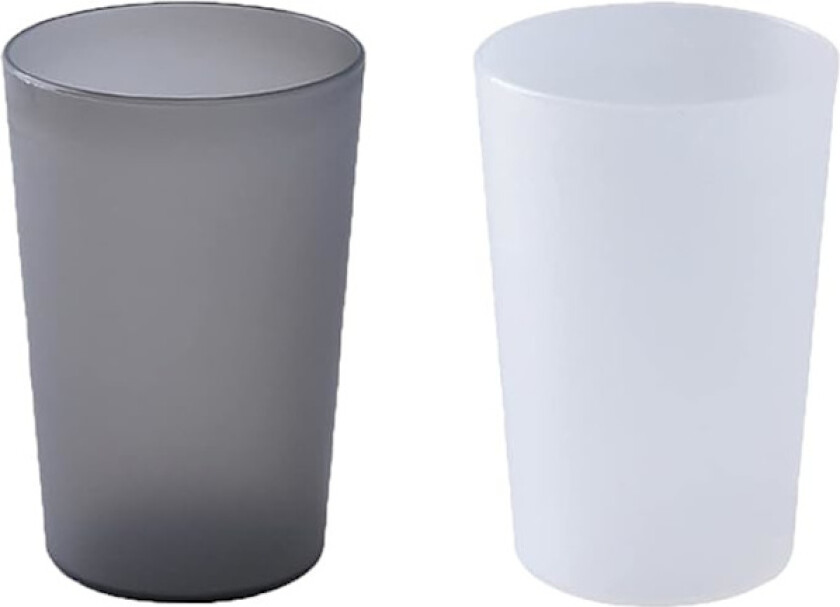2 kopper, tannbørsteholder, tannbørstekopp, (gjennomsiktig svart og hvit)